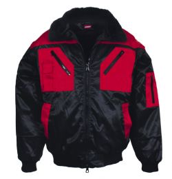 Pilotenjacke „Hllental“  schwarz/rot