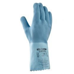 Chemikalien-Schutzhandschuh / NATURLATEX geraut / texxor / hellblau