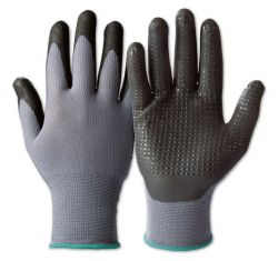 Handschuhe GemoMech 665, Nitrilschaum/PU, Strickbund, teilb.