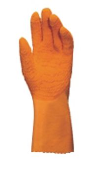 Handschuhe HARPON 321, Latex, Zacken, verst. Aufrauhung, 32cm - orange
