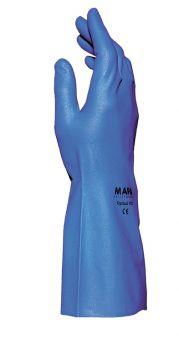 Handschuhe ULTRANITRIL 472, Nitril, Gerade Stulpe, gekrnt, 31cm - blau