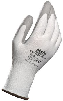 Handschuhe KRYTECH 579, PEHD-Faser, Strickbund, teilbesch., 22-27cm, wei/grau