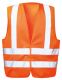 Warnschutzweste KARL, orange, Klettverschluss, Schulterreflex