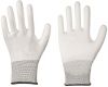 Polyester-Feinstrick-Handschuh mit PU-Beschichtung / wei / CE CAT 2