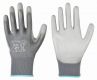 Polyester-Feinstrick-Handschuh mit PU-Beschichtung / grau / CE CAT 2